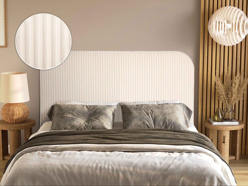 Tete de lit A fixer au mur largeur 165 cm VELO finition tissu beige - 1