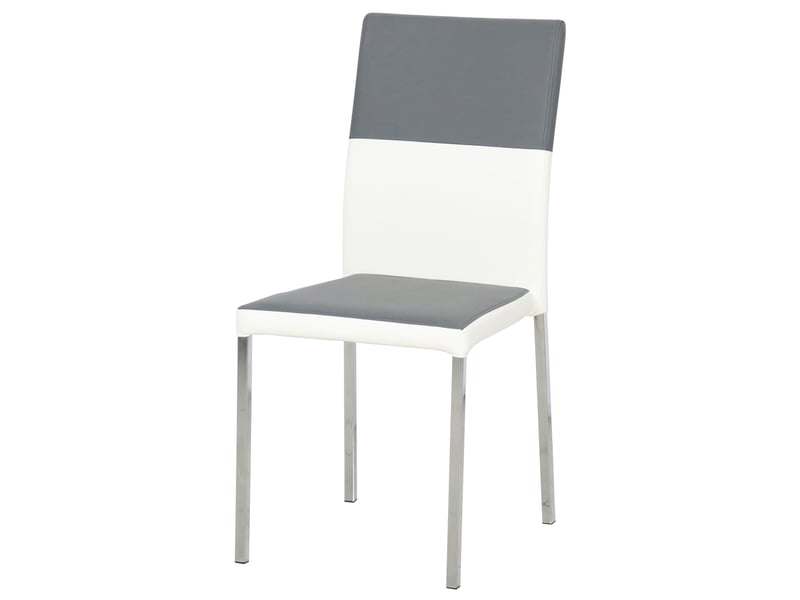 Chaise MILO coloris gris/blanc - 2