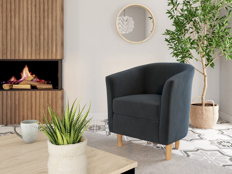 Fauteuil en tissu EVE coloris gris foncé - 1