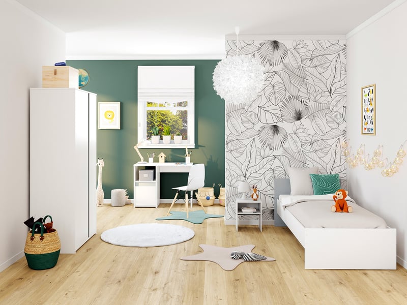 Armoire 2 porte(s) battante 0 tiroir(s) Pirouette coloris Blanc largeur 91 cm - 1