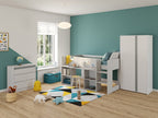 Lit combiné 90x200 cm Pirouette coloris Blanc - 1