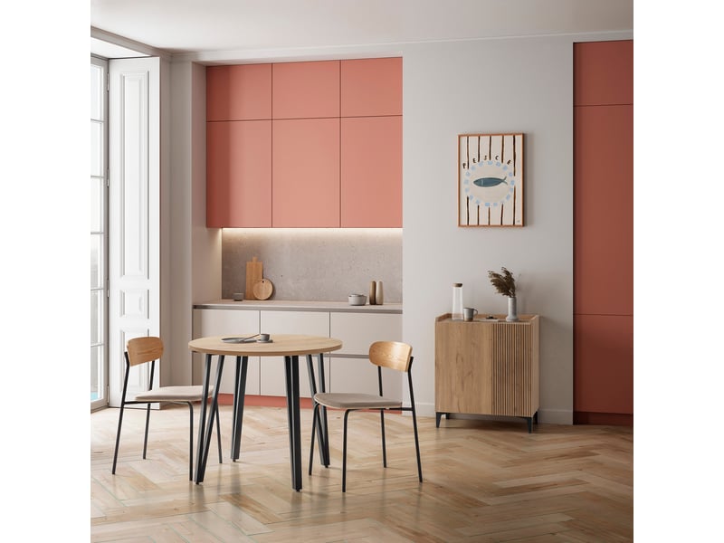 Desserte 2 portes OLIE coloris chêne - 1