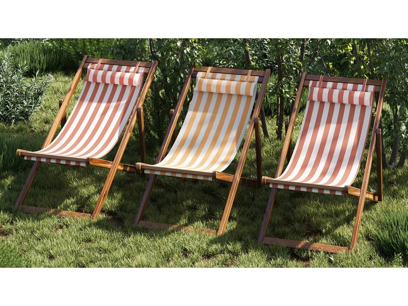 Bain de soleil réglable RAYA en acacia coloris jaune - 1