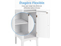 Meuble de rangement salle de bain à 5 niveaux, armoire colonne sur pied avec 2 porte & 5 compartiments, placard organisateur de rangement pour toilette cuisine salon, 38 x 38 x 160 cm (blanc) - 1