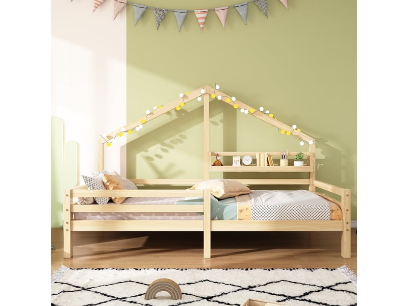 Lit simple 90x200 cm KOMHTOM coloris naturel - 1