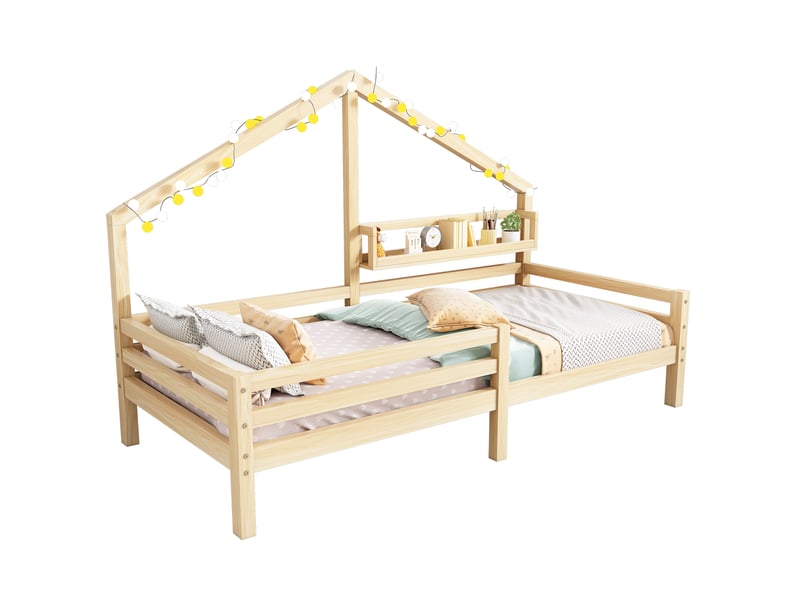 Lit simple 90x200 cm KOMHTOM coloris naturel - 2