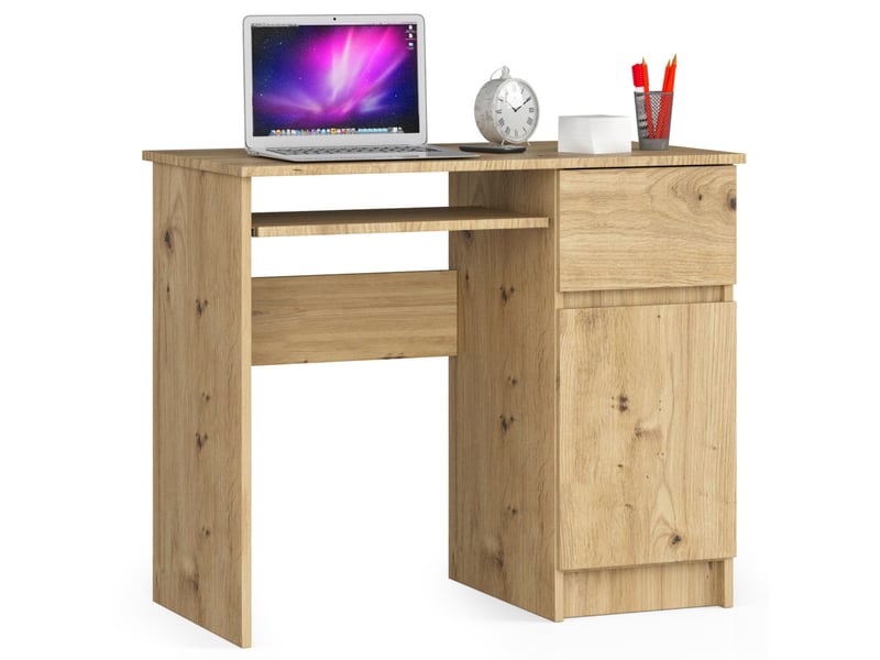 Meuble informatique enfant AKORD Bureau Piksel Droit 90 cm coloris naturel - 2