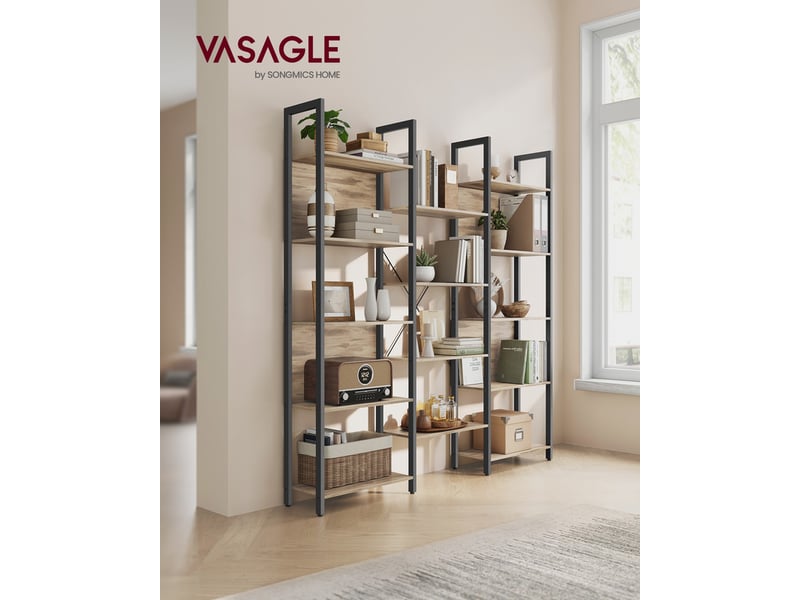 Bibliotheque coloris marron 14 étagère(s) VASAGLE - 158 cm x 166 cm - 1