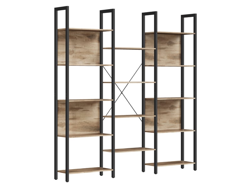 Bibliotheque coloris marron 14 étagère(s) VASAGLE - 158 cm x 166 cm - 2