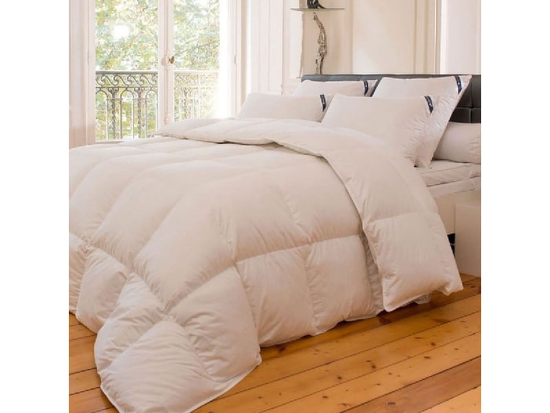 Couette naturelle 90% duvet neuf - enveloppe 100% coton - 240x280cm - fabrication française - 300grm² chaude légère respirante - 2