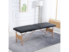 Table de massage pliante 2 zones sac tranport inclus 186l x 60l x 58-81h cm bois synthétique noir - 1