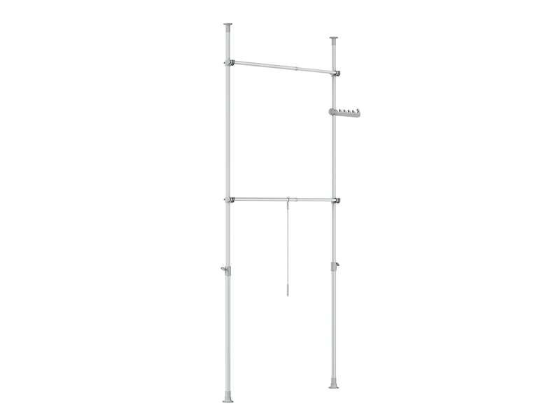 Sobuy portant à vêtements télescopique solide - penderie ouverte réglable avec tringles, porte manteau pour chambredressing, gris, frg109-ii-hg - 2