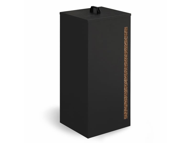 Réservoir à granulés 55 kg noir rangement à pellets 36 x 36 x 87 cm - 2
