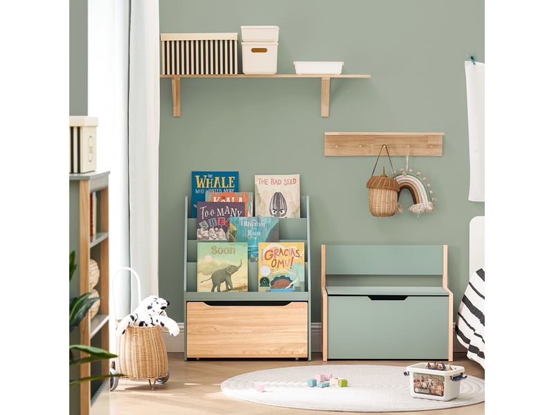 Bibliotheque coloris vert SOBUY - 30 cm x 80 cm - 1