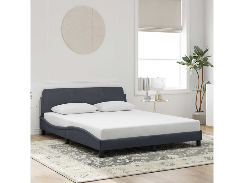 Lit 2 places 160x200 cm VIDAXL coloris gris - 1