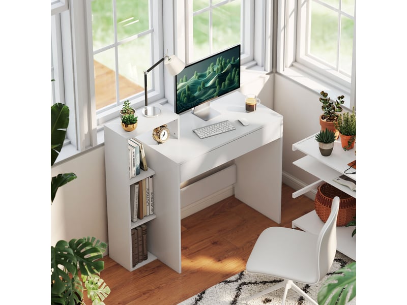 Bureau HOMCOM 100 cm coloris blanc - 1