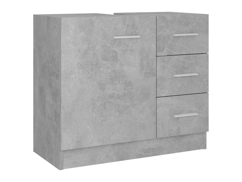 Armoire d'évier, meuble sous lavabo, meuble sous vasque gris béton 63x30x54 cm aggloméré jax50365 meuble pro - 2