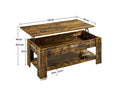 Table basse rectangulaire coloris marron YAHEETECH - 59 cmx120 cm - 1