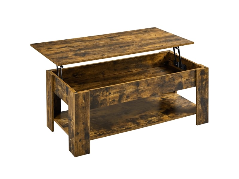 Table basse rectangulaire coloris marron YAHEETECH - 59 cmx120 cm - 2