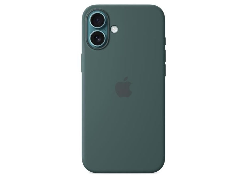 Coque en silicone avec magsafe pour iphone 16 plus vert lacustre - 1