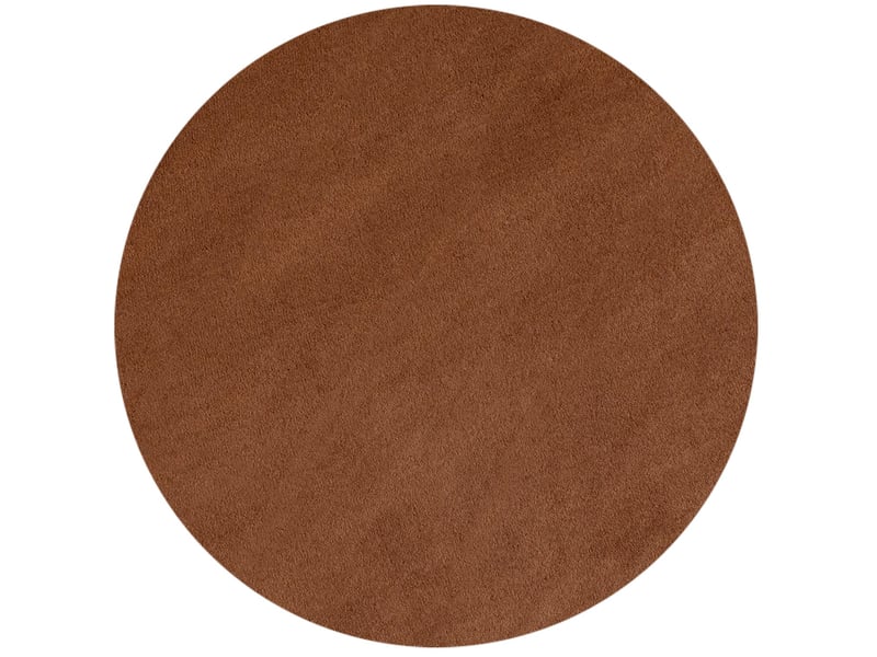 Tapis lavable rond en microfibre douce - marron 120x120cm - 2