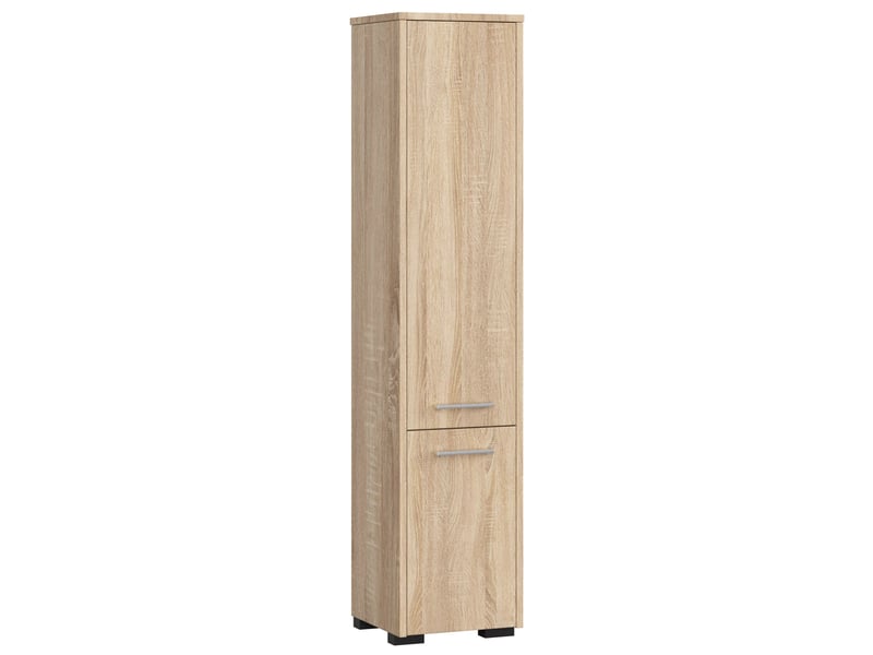 Colonne salle de bains akord fin chêne sonoma 30 cm 2 portes façade chêne sonoma 5 étagères 30x30x140 cm - 2