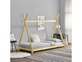 Lit cabane 90x200 cm coloris bois clair - 1