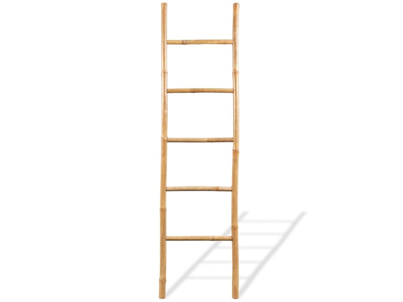 Vidaxl échelle à serviettes 5 échelons bambou 150 cm - 2