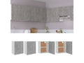 Armoires suspendues 2 pcs, meuble haut cuisine gris béton bois d’ingénierie con213843 - 1