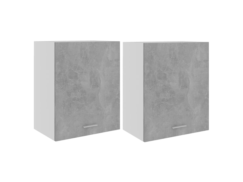 Armoires suspendues 2 pcs, meuble haut cuisine gris béton bois d’ingénierie con213843 - 2