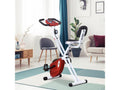Vélo d'appartement pliable - collaboration aosom.fr x ffhandball - 8 niv. Résistance magnétique réglable - rouge - 1