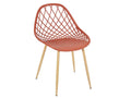 Tressie - lot de 4 chaises terracotta coque arrondie - 1
