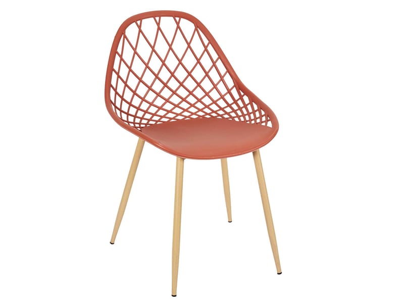 Tressie - lot de 4 chaises terracotta coque arrondie - 1