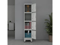 Casier métallique avec 4 portes joroinen acier laqué 180 x 38 x 45 cm gris [en.casa] - 1