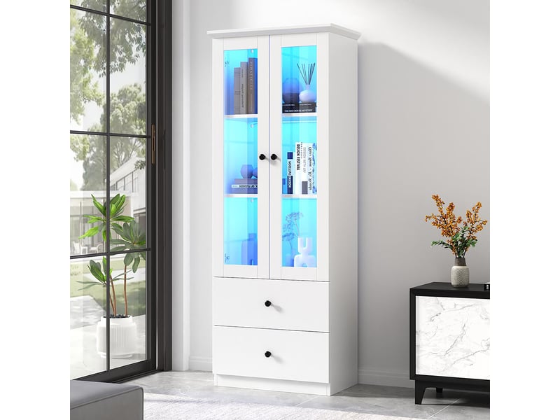 Vitrine coloris blanc SWEIKO - 60 cmx165 cm - 1