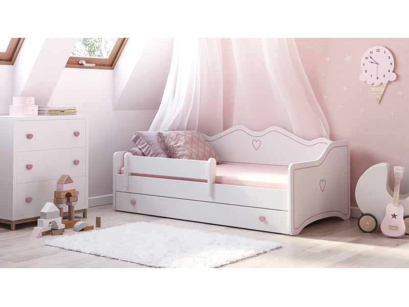 Lit simple 80x180 cm KOBI Lit d'enfant EMMA coloris blanc - 1