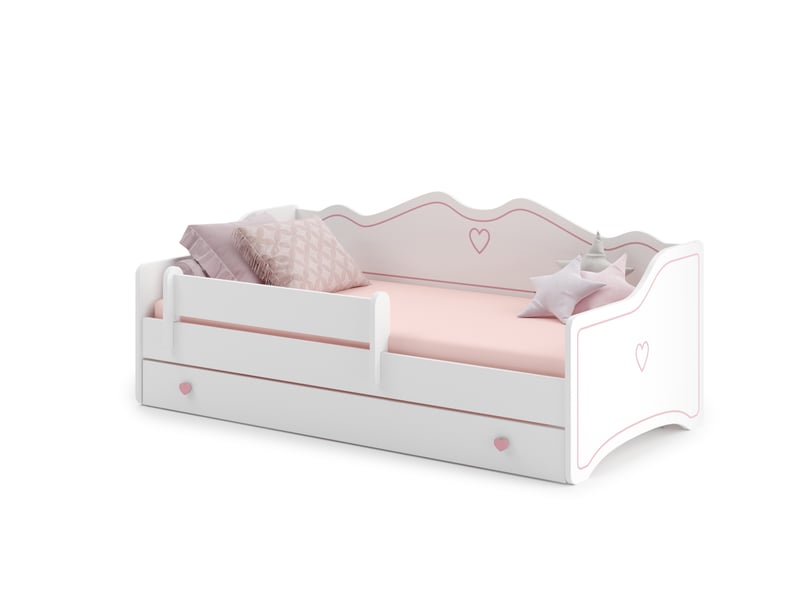 Lit simple 80x180 cm KOBI Lit d'enfant EMMA coloris blanc - 2