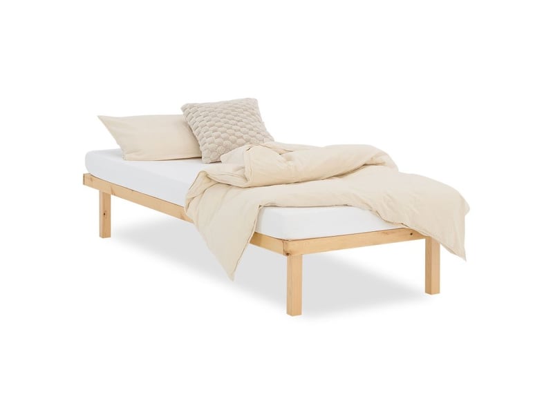 Lit simple 90x200 cm 2927 coloris beige - 2