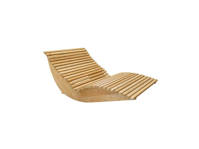 Home deluxe chaise longue en bois ondulé wolga - 120 cm | chaise longue en bois, chaise longue de jardin, chaise longue design, chaise longue - 2