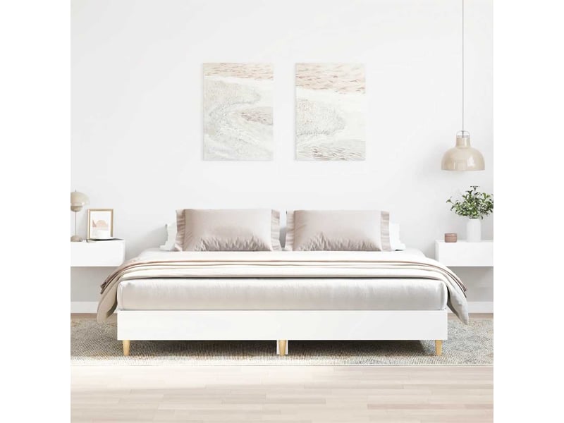 Lit 2 places 200x200 cm coloris blanc - 1
