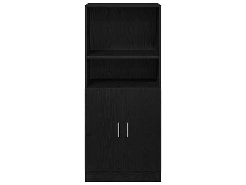 Vidaxl armoire de cuisine noir 57x41,5x131,5 cm bois d'ingénierie - 1