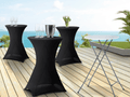 Lot de 4 tables hautes pliantes 105 cm et 4 housses noires - 1