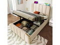 Lit coffre 90x200 cm OKWISH coloris beige - 1