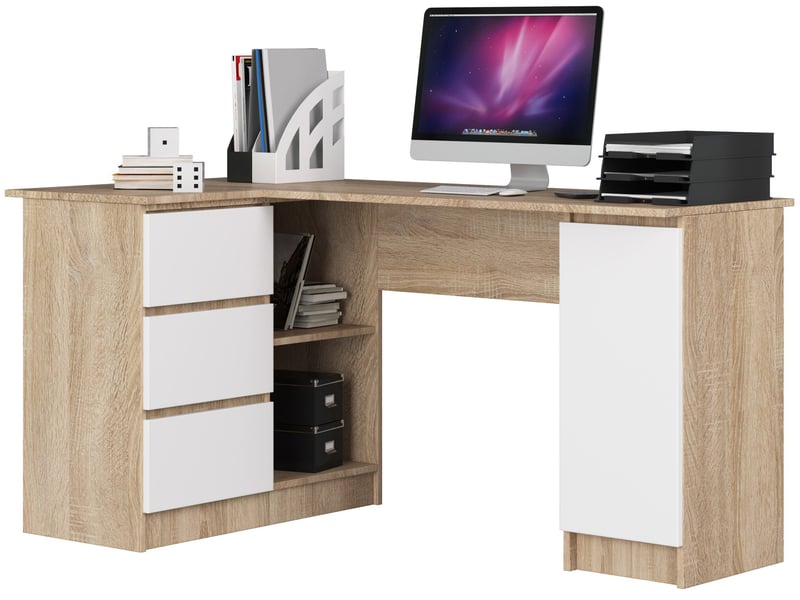 Bureau d'angle enfant AKORD Bureau B20 Gauche 155 cm coloris bois clair - 2