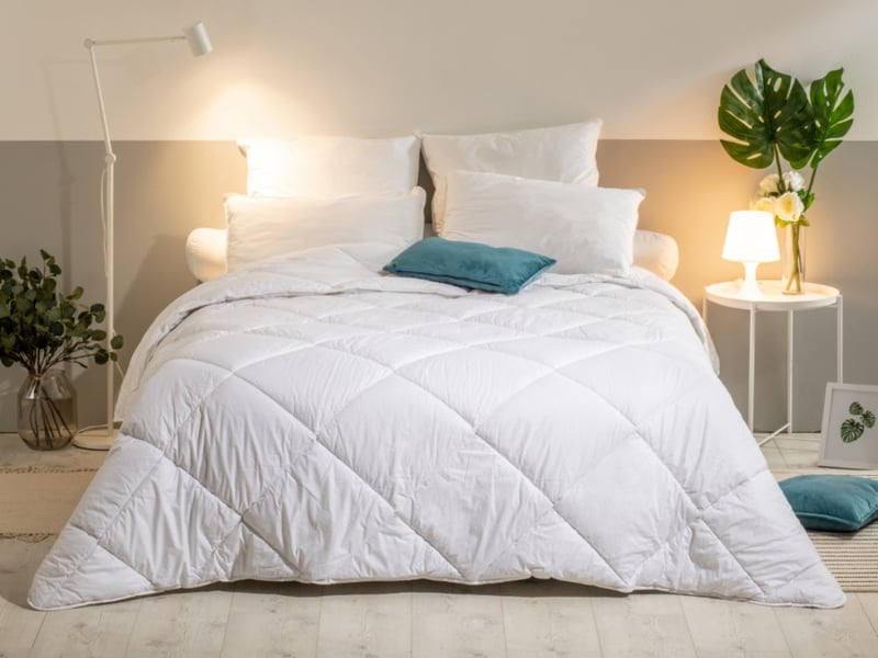 Lot de 2 oreillers mémoire de forme mixte anti-acariens 50x70cm - 1