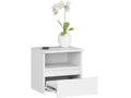 Table de chevet akord cl1 blanche 40 cm 1 tiroir façade blanche 1 étagère 40x35x40 cm - 1