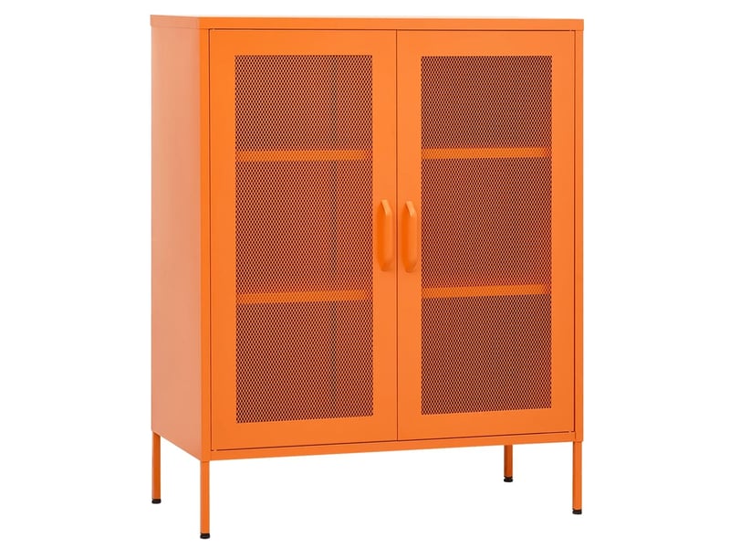 Armoire 2 porte(s) coulissante 2 tiroir(s) VIDAXL coloris orange largeur 80 cm - 2