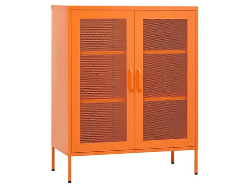Armoire 2 porte(s) coulissante 2 tiroir(s) VIDAXL coloris orange largeur 80 cm - 2