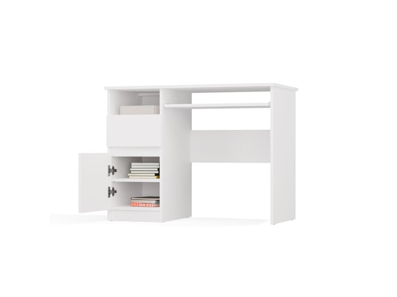 Meuble informatique 98 cm coloris blanc - 1