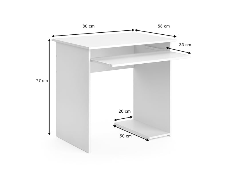 Bureau VICCO 80 cm coloris blanc - 1